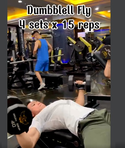 Dumbbell fly - 4sets x 15reps